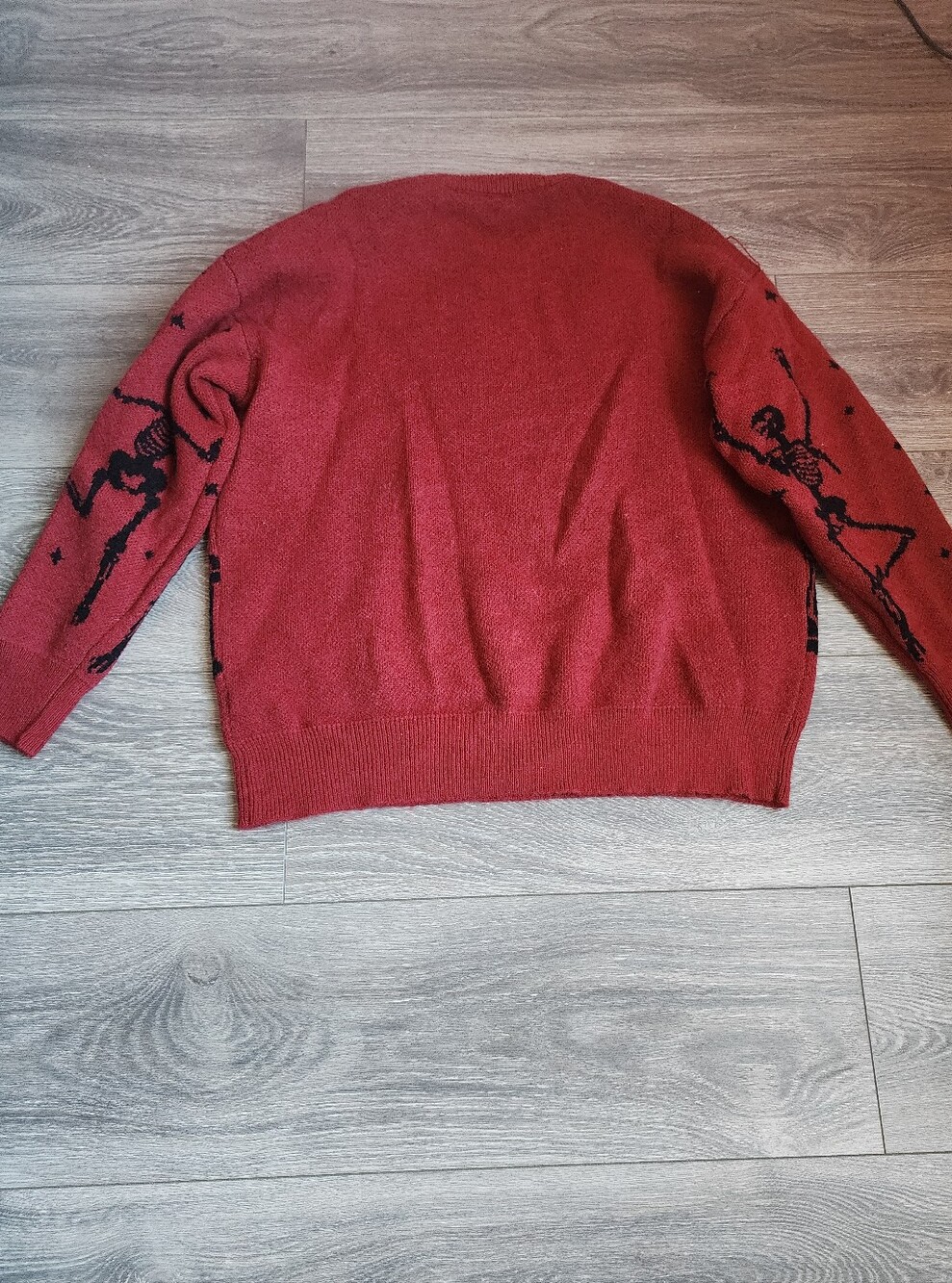 Festive Red & Black Skeleton Knit Sweater - Halloween - Picture 7 of 7